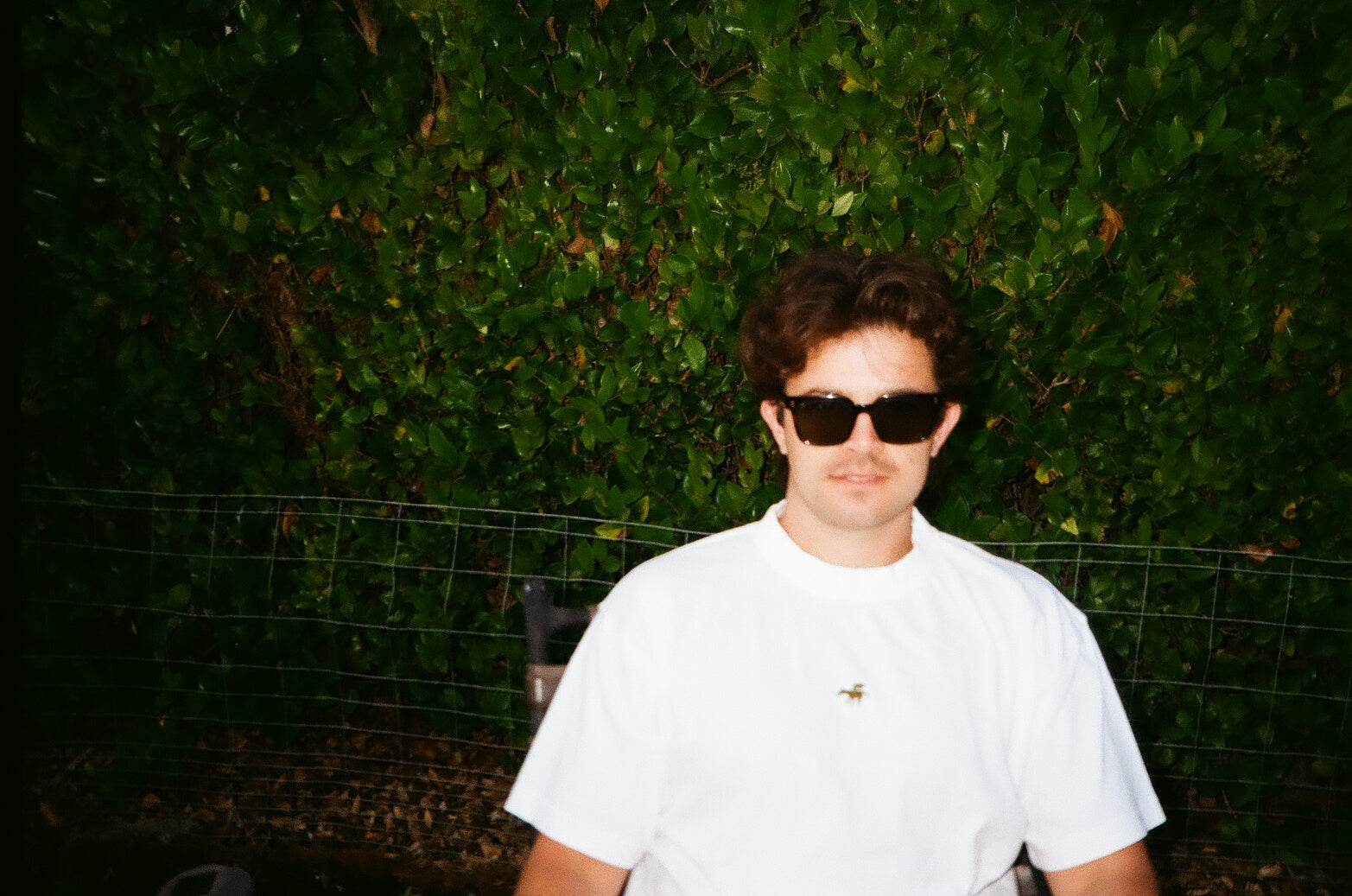 White Embroidered Logo Heavyweight Tee