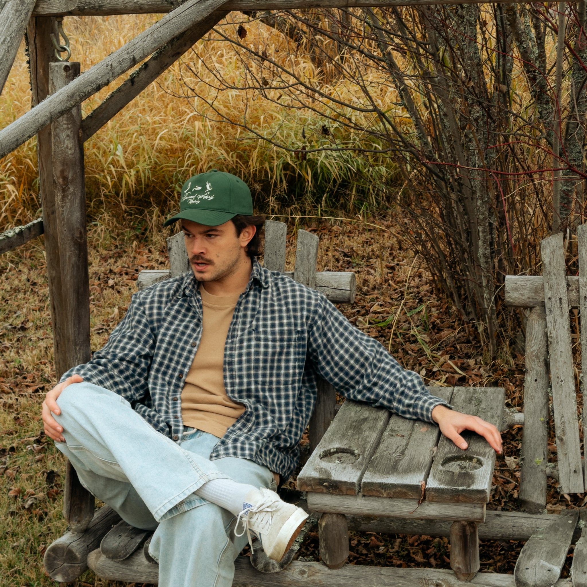 Birds in Flight Snapback Hat (Forest)