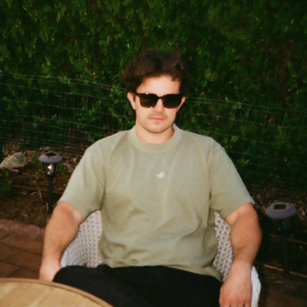 Olive Green Embroidered Logo Heavyweight Tee