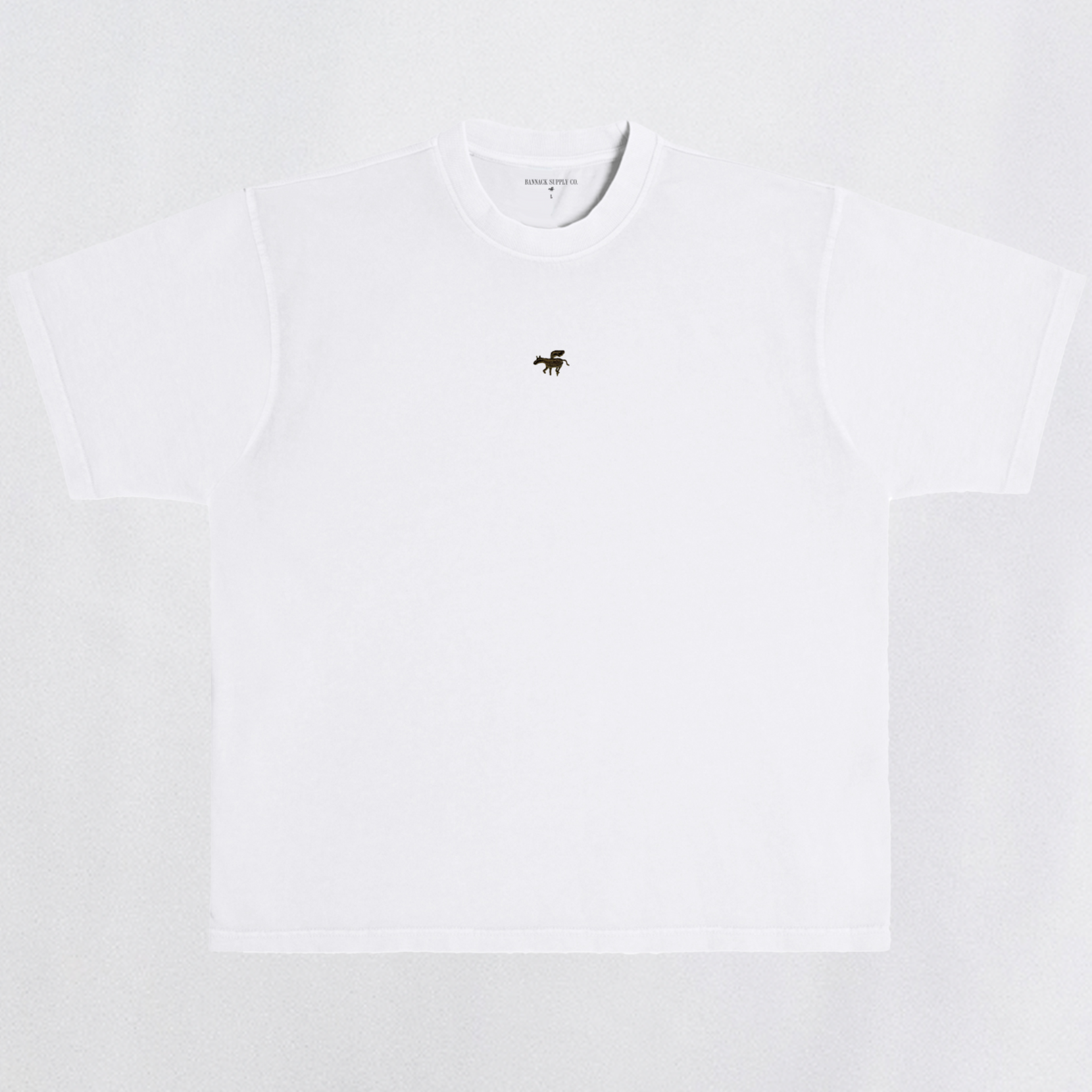 White Embroidered Logo Heavyweight Tee